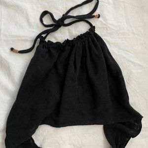Free People Black Cotton Halter Top, XSMALL, NWOT, NEW